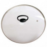 Tradineur - Tapa para olla de vidrio templado y acero inoxidable, incluye pomo plegable y válvula para salida de vapor, apta par