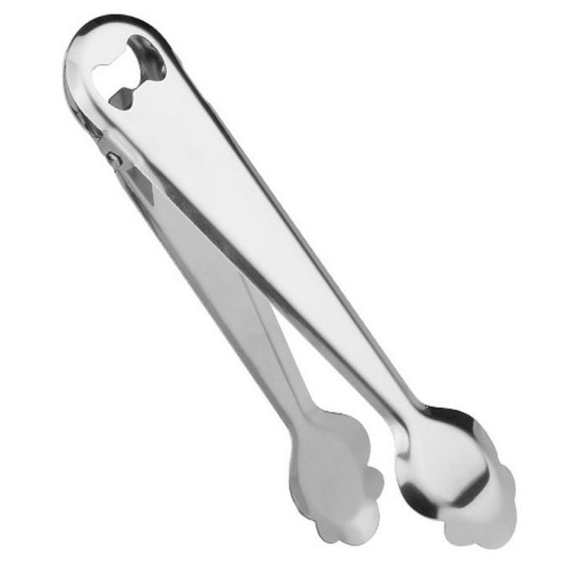 Tradineur - Pinza de hielo con abridor, acero inoxidable, compatible con cubitera, cocina, bar, restaurante, hostelería, apta pa Tradineur - Pinza de hielo con abridor, acero inoxidable, compatible con cubitera, cocina, bar, restaurante, hostelería, apta pa