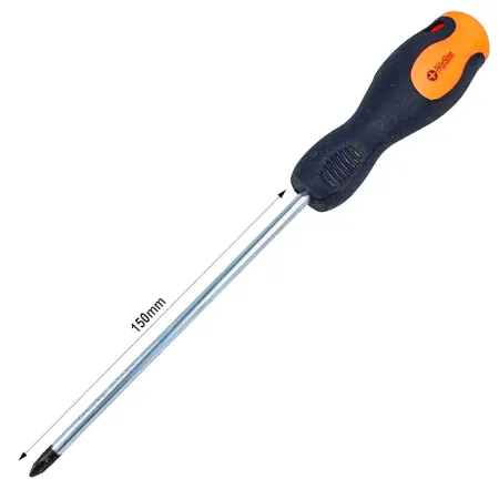 Tradineur - Destornillador estrella 6 x 150 mm - herramienta manual - bricolaje y montaje - Punta Magn&eacute;tica - Acero Inoxi