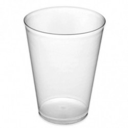 Tradineur - Pack de 100 vasos reutilizables de plástico, modelo Cubata, reciclables y extra resistentes, higiénicos, apilables -