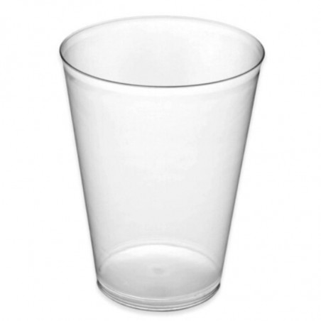 Tradineur - Pack de 100 vasos reutilizables de plástico, modelo Cubata, reciclables y extra resistentes, higiénicos, apilables -