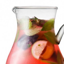 Tradineur - Jarra de cristal, modelo Duero, servir agua, té helado, bebidas frías, limonada, transparente, resistente, frigorífi