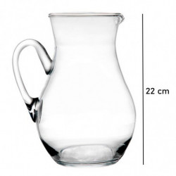 Tradineur - Jarra de cristal, modelo Duero, servir agua, té helado, bebidas frías, limonada, transparente, resistente, frigorífi