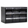 Tradineur - Organizador multiusos de plástico, 9 cajones, clasificador apilable, tornillos, tuercas, botones, piezas pequeñas, b