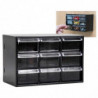 Tradineur - Organizador multiusos de plástico, 9 cajones, clasificador apilable, tornillos, tuercas, botones, piezas pequeñas, b