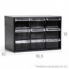 Tradineur - Organizador multiusos de plástico, 9 cajones, clasificador apilable, tornillos, tuercas, botones, piezas pequeñas, b