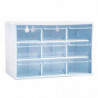 Tradineur - Organizador multiusos de plástico, 9 cajones, clasificador apilable, tornillos, tuercas, botones, piezas pequeñas, b
