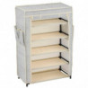 Tradineur - Zapatero TNT 88 x 60 x 30 cm, 5 niveles, soporte organizador de calzado, zapatero de tejido no tejido desmontable co