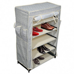 Tradineur - Zapatero TNT 88 x 60 x 30 cm, 5 niveles, soporte organizador de calzado, zapatero de tejido no tejido desmontable co