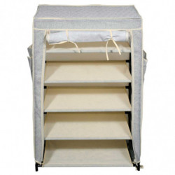 Tradineur - Zapatero TNT 88 x 60 x 30 cm, 5 niveles, soporte organizador de calzado, zapatero de tejido no tejido desmontable co