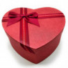 Tradineur - Set de 3 cajas de regalo corazón con lazo, cartón, 3 tamaños distintos, cajas decorativas con tapa, presentación, cu