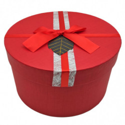 Tradineur - Set de 3 cajas de regalo redondas con lazo, cartón, 3 tamaños distintos, cajas decorativas con tapa, presentación, c