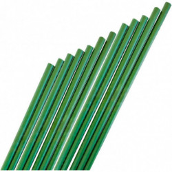 Tradineur - Varilla, tutor de acero plastificado para plantas, soporte, estaca, guía para tomates, judías (Verde - 1,1 x 150 cm)
