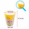 Tradineur - Cubo de palomitas de plástico, recipiente reutilizable para cine en casa, fiestas, celebraciones (Amarillo - 18 x 14