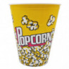 Tradineur - Cubo de palomitas de plástico, recipiente reutilizable para cine en casa, fiestas, celebraciones (Amarillo - 18 x 14