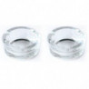 Tradineur - Pack de 2 ceniceros redondos de cristal, cuencos, recipientes con muescas para cigarrillos, uso interior y exterior,