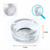 Tradineur - Pack de 2 ceniceros redondos de cristal, cuencos, recipientes con muescas para cigarrillos, uso interior y exterior,
