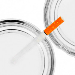 Tradineur - Pack de 2 ceniceros redondos de cristal, cuencos, recipientes con muescas para cigarrillos, uso interior y exterior,