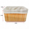 Tradineur - Cesta rectangular de bambú, incluye forro interior de tela extraíble y lavable, ligera, organización del hogar (Colo
