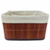 Tradineur - Cesta rectangular de bambú, incluye forro interior de tela extraíble y lavable, ligera, organización del hogar (Colo