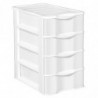 Tradineur - Cajonera de plástico A4, modelo Wagon, 4 cajones, torre almacenaje multiusos, oficina, hogar, fabricada en España (B