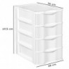 Tradineur - Cajonera de plástico A4, modelo Wagon, 4 cajones, torre almacenaje multiusos, oficina, hogar, fabricada en España (B
