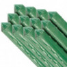 Tradineur - Pack de 12 tutores de acero plastificado para plantas, varillas, soportes, estacas, guías para tomates, judías (Verd