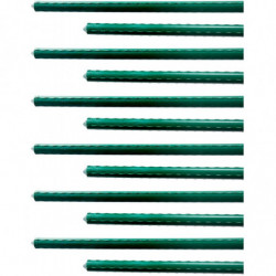 Tradineur - Pack de 12 tutores de acero plastificado para plantas, varillas, soportes, estacas, guías para tomates, judías (Verd