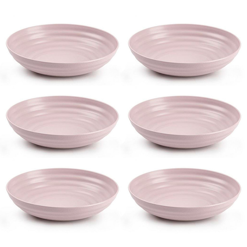 Tradineur - Pack de 6 platos hondos de plástico, reutilizables y reciclables, aptos para uso alimentario, microondas y congelado Tradineur - Pack de 6 platos hondos de plástico, reutilizables y reciclables, aptos para uso alimentario, microondas y congelado