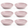 Tradineur - Pack de 6 platos hondos de plástico, reutilizables y reciclables, aptos para uso alimentario, microondas y congelado
