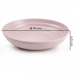 Tradineur - Pack de 6 platos hondos de plástico, reutilizables y reciclables, aptos para uso alimentario, microondas y congelado