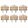Tradineur - Pack de 6 vallas de madera decorativas de jardín, borde para césped, plantas, flores, decoración de exterior (Marrón