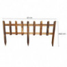 Tradineur - Pack de 6 vallas de madera decorativas de jardín, borde para césped, plantas, flores, decoración de exterior (Marrón