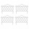 Tradineur - Pack de 4 vallas de plástico decorativas de jardín, borde para césped, plantas, flores, decoración de exterior (Blan