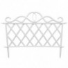 Tradineur - Pack de 4 vallas de plástico decorativas de jardín, borde para césped, plantas, flores, decoración de exterior (Blan