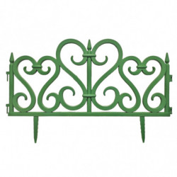Tradineur - Pack de 4 vallas de plástico decorativas de jardín, borde para césped, plantas, flores, decoración de exterior (Verd