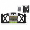 Tradineur - Pack de 4 vallas de plástico decorativas de jardín, borde para césped, plantas, flores, decoración de exterior (Negr