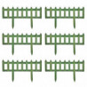 Tradineur - Pack de 6 vallas de madera decorativas de jardín, borde para césped, plantas, flores, decoración de exterior (Verde