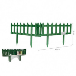 Tradineur - Pack de 6 vallas de madera decorativas de jardín, borde para césped, plantas, flores, decoración de exterior (Verde