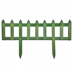 Tradineur - Pack de 6 vallas de madera decorativas de jardín, borde para césped, plantas, flores, decoración de exterior (Verde
