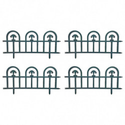 Tradineur - Pack de 4 vallas de plástico decorativas de jardín, borde para césped, plantas, flores, decoración de exterior (Turq