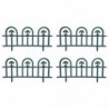Tradineur - Pack de 4 vallas de plástico decorativas de jardín, borde para césped, plantas, flores, decoración de exterior (Turq