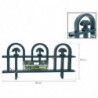Tradineur - Pack de 4 vallas de plástico decorativas de jardín, borde para césped, plantas, flores, decoración de exterior (Turq