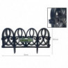 Tradineur - Pack de 4 vallas de plástico decorativas de jardín, borde para césped, plantas, flores, decoración de exterior (Negr