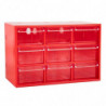 Tradineur - Organizador multiusos de plástico, 9 cajones, clasificador apilable, tornillos, tuercas, botones, piezas pequeñas, b