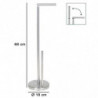 Tradineur - Portarrollos doble plegable de pie para papel higiénico, modelo Lutton, 2 barras, Forma L, acero inoxidable, válido