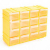 Tradineur - Clasificador apilable modular HG, plástico, 16 compartimentos, almacenamiento de herramientas, tornillos y accesorio