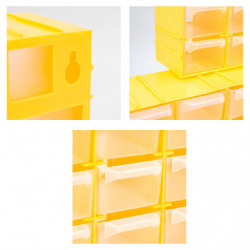 Tradineur - Clasificador apilable modular HG, plástico, 16 compartimentos, almacenamiento de herramientas, tornillos y accesorio