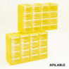 Tradineur - Clasificador apilable modular HG, plástico, 16 compartimentos, almacenamiento de herramientas, tornillos y accesorio