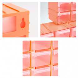 Tradineur - Clasificador apilable modular HG, plástico, 16 compartimentos, almacenamiento de herramientas, tornillos y accesorio